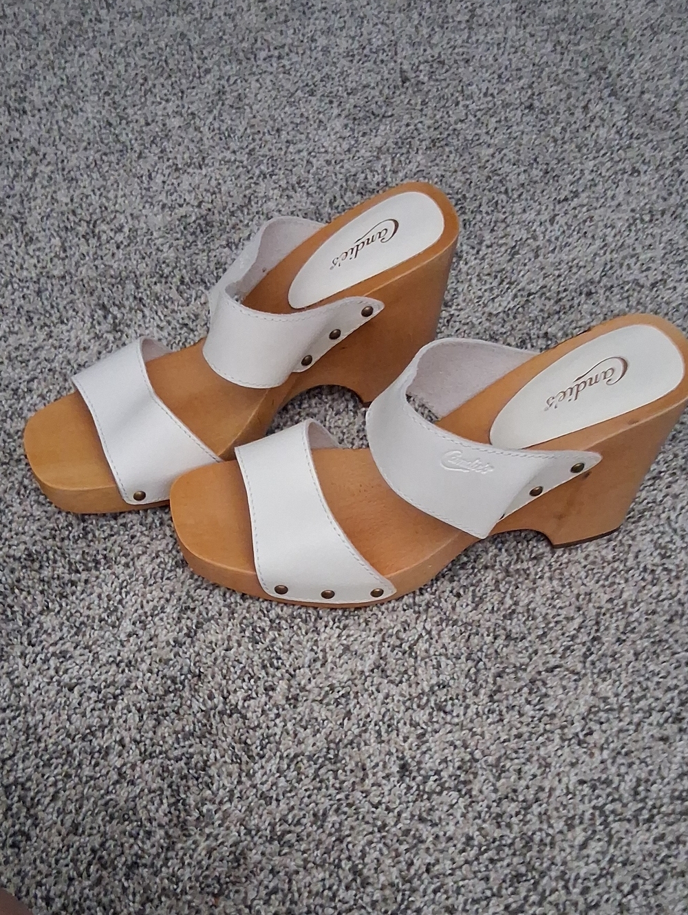 Candie's White Double-Strap Slide Mules - Picture 2 of 3